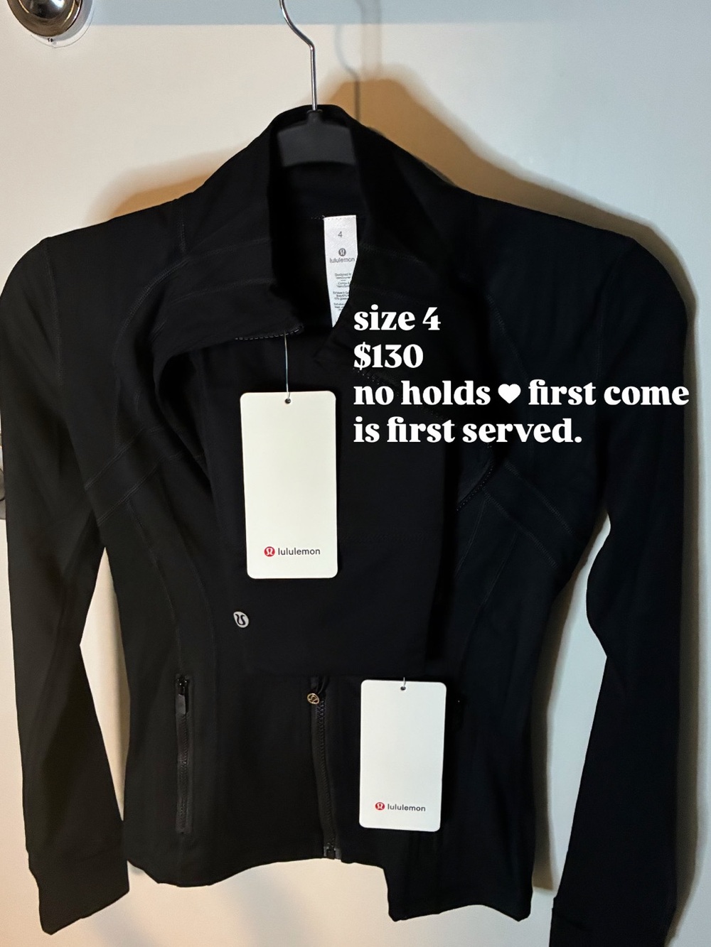 lululemon athletica Black Fitted Zip Jacket & Short set.